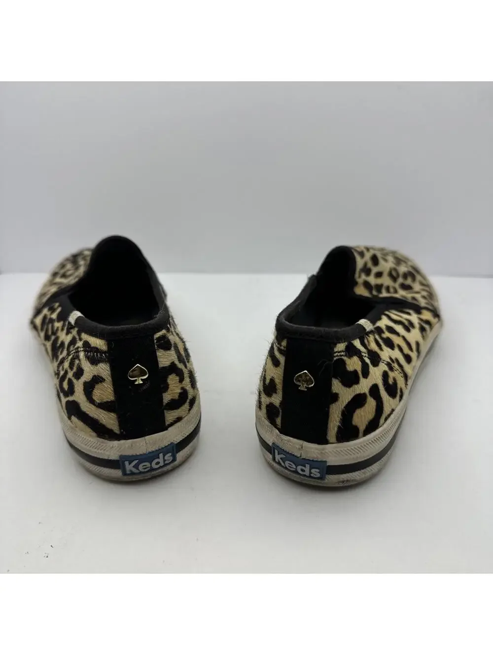 Keds For Kate Spade Leopard Print Calf Hair Slip On Sneakers Size 8.5 Flaw